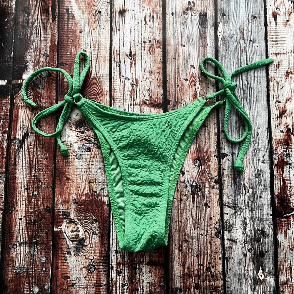 SHEIN Green Cheeky Bikini Swimsuit Bottom